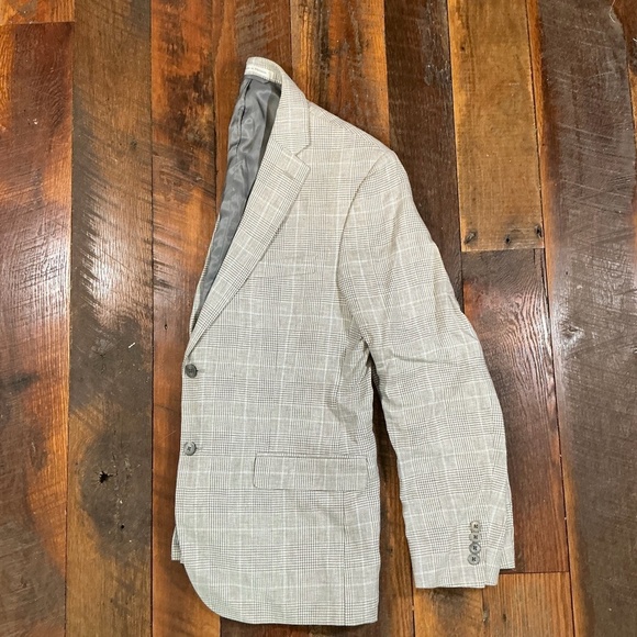 Lauren Ralph Lauren Men’s Plaid Linen Blazer Sport Coat Beige Gray 42R - Picture 5 of 14